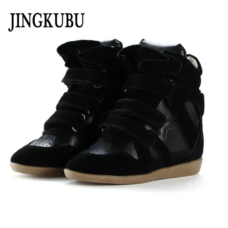 

JINGKUBU New Cow Suede Boots Women Fashion Casual Shoes For Woman America And Europe Increased Within Shoes Woman Big Size 35-40