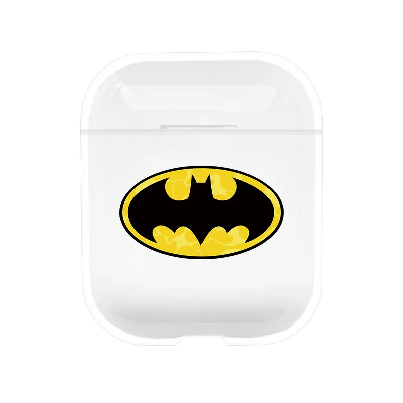 Batman Чехол для apple Airpods, прозрачный защитный чехол для AIR PODS 1 2, беспроводные Bluetooth наушники, Жесткие ПК-Чехлы с рисунком - Цвет: Batman