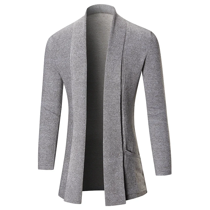 WIIVIP Новинка 2017 года группа Повседневное вязаный мужской свитер длинный кардиган