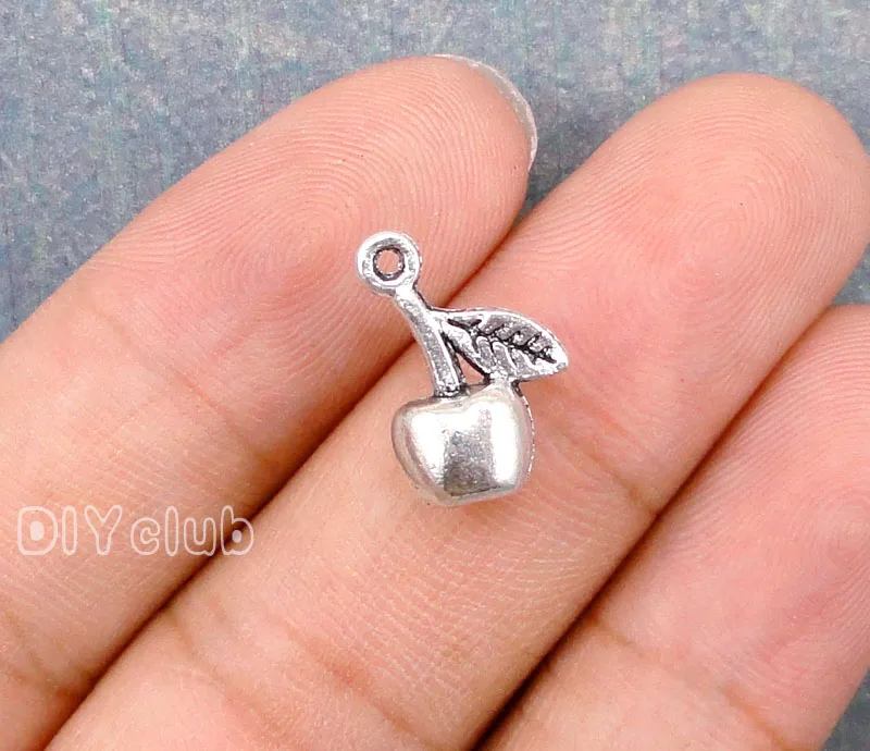

70pcs-Antique Silver 3D Apple Charms Pendant 15x10x6mm