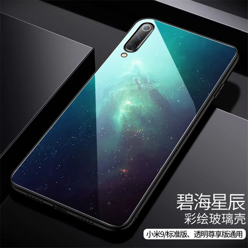 color 4 Стеклянный чехол Aixuan для Xiaomi mi 9/Mi9 Explorer/Xiaomi mi 9 SE, чехол из закаленного стекла, силиконовый защитный чехол с полным покрытием - Цвет: color 4