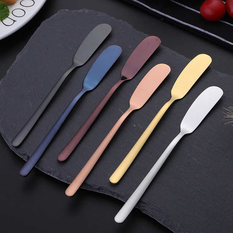 Colorful Butter Knife Jam Stainless Steel Cake Cream Smoother Frosting Spreader Pastry Spatula Christmas 6pcs |
