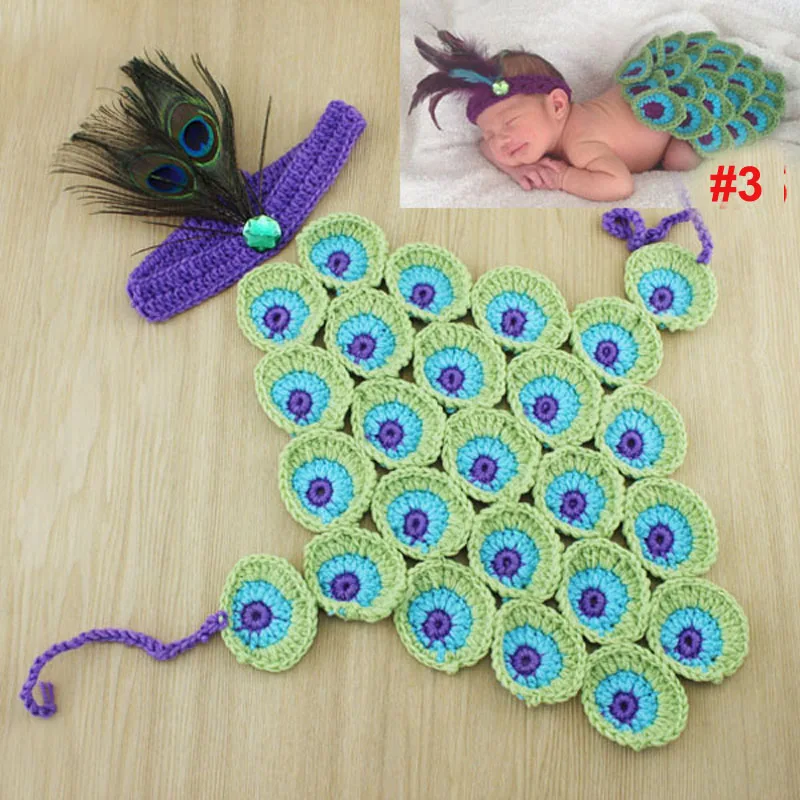 Розничная младенца вязания крючком Кокон костюм комплект новорожденных