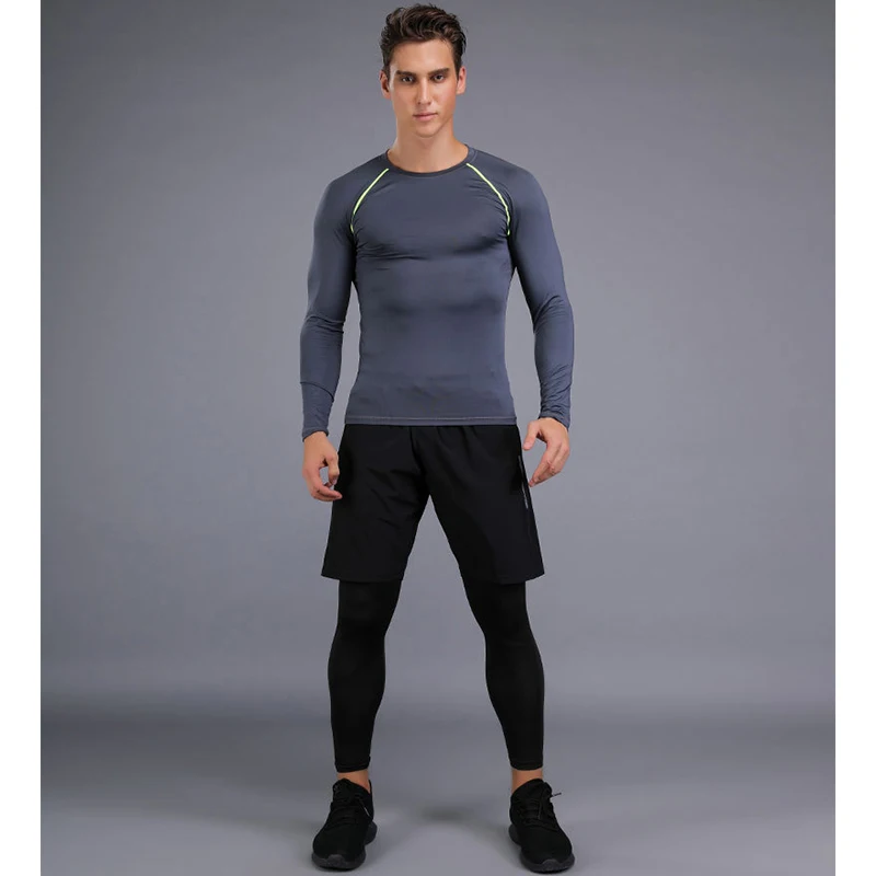 Toppick однотонная одежда для фитнеса мужская компрессионная быстросохнущий