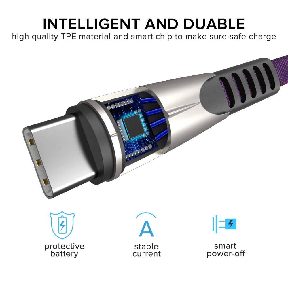 Кабель type C USB Tipo для Xiaomi 10 9 8 SE провод синхронизации данных мобильного телефона 2.4A