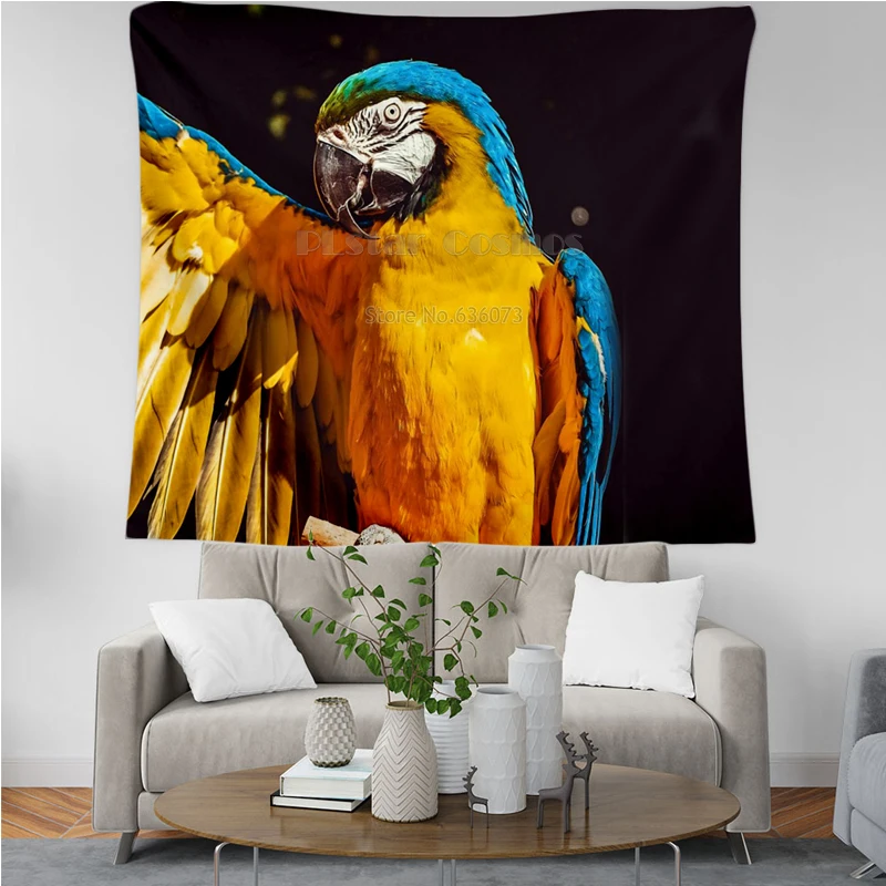 PLstar Cosmos Tapestry Parrot Flower 3D Printing Tapestrying Rectangular Home Decor Wall Hanging New style 1 | Дом и сад