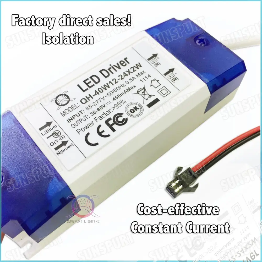 3 шт. в коробке TUV CE 40 Вт AC85 277V светодиодный драйвер 13 25x2W 450mA DC39 84V постоянного тока