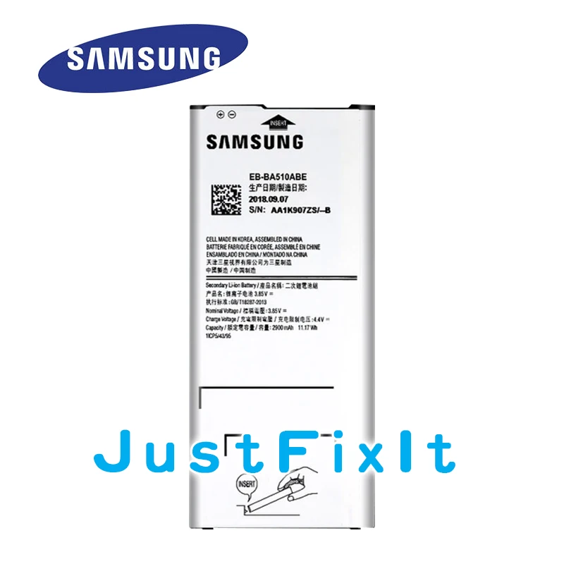 Аккумулятор EB-BA510ABE для samsung Galaxy A5 Edition A510F A5100 Сменный аккумулятор для телефона 2900 мАч