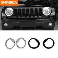 shineka chromium styling abs car exterior head light lamp decoration cover trim stickers for jeep patriot 2011 2016 accessories