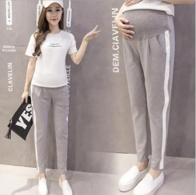 Для беременных Спорт Штаны эластичный пояс живота повседневные штаны Одежда для