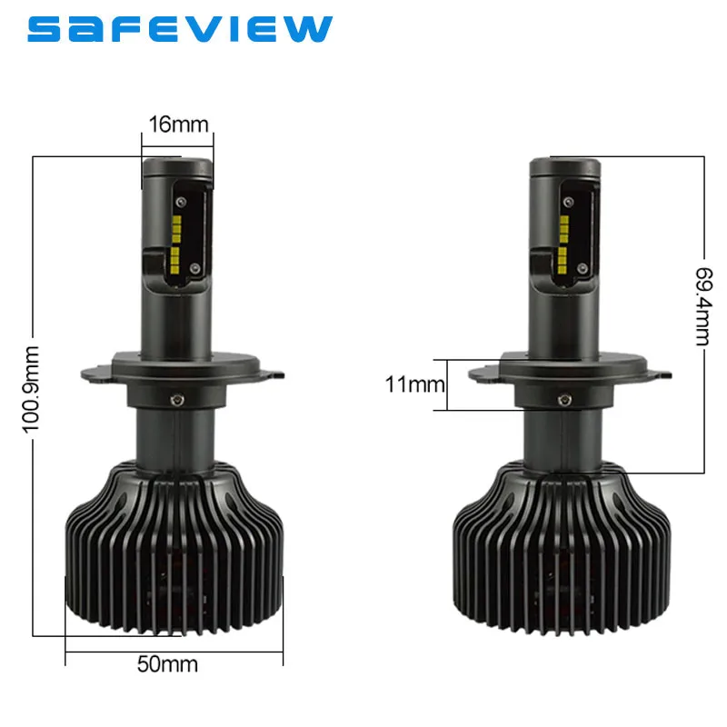 SAFEVIEW светодиодный туман светильник лампа автомобиля головной s H7 H4 Hi/короче