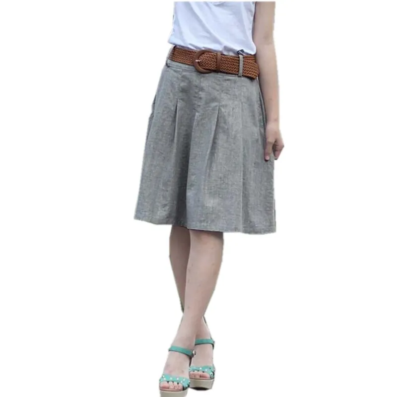

2021 Spring Summer Autumn Women Skirt High Waist Pleated Skirt Midi Knee-Length Casual Skirt Skirts women S378