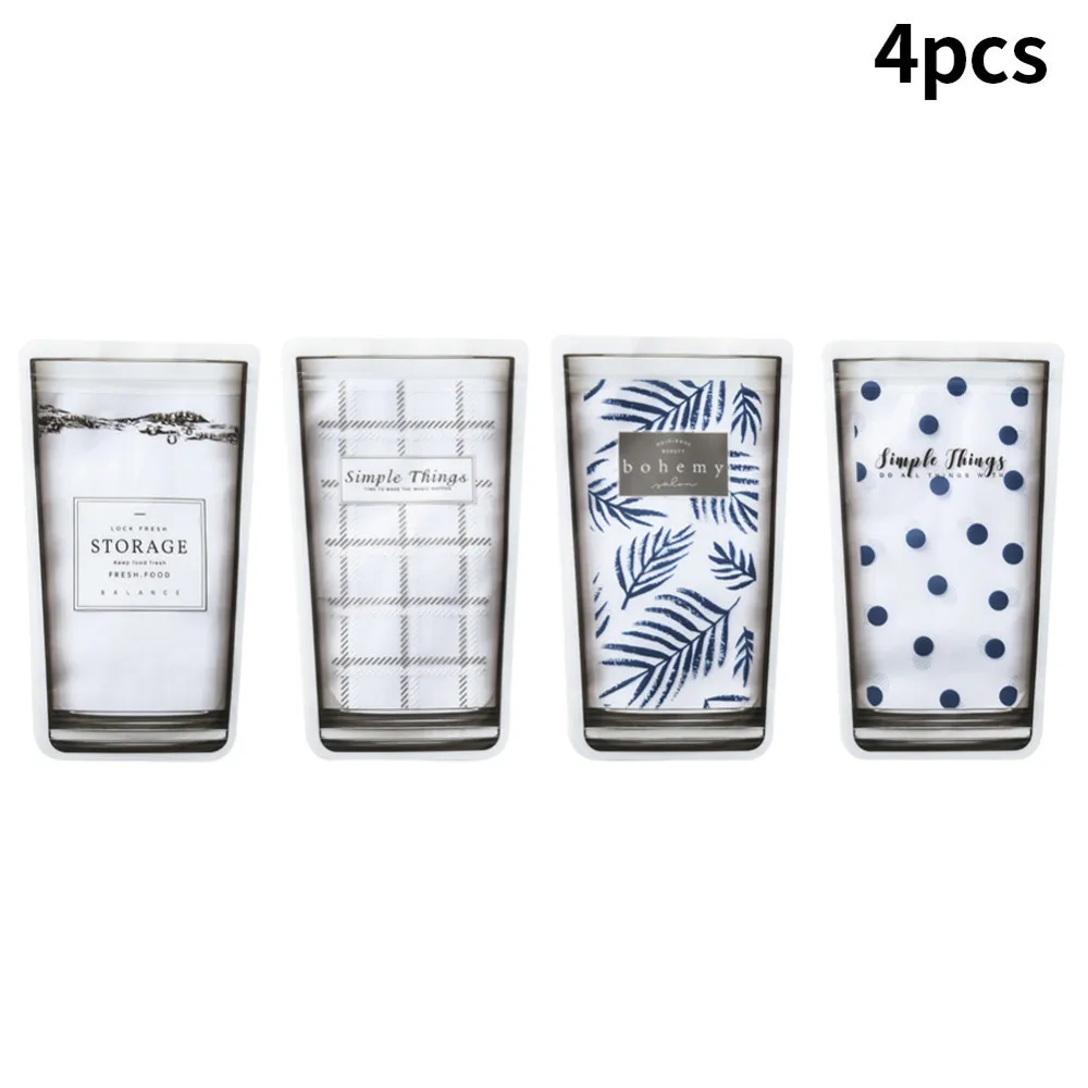 4 шт многоразовая печать силиконовая пищевая свежая сумка вакуумный упаковщик