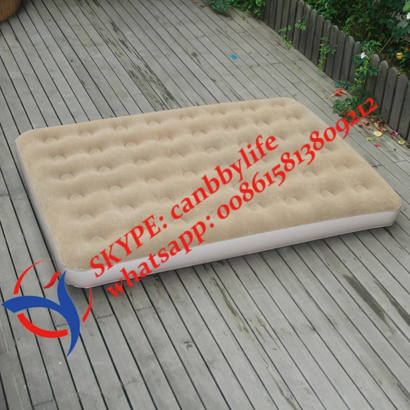 Двойной плюс портативный надувной матрас с сумкой для переноски кемпинга