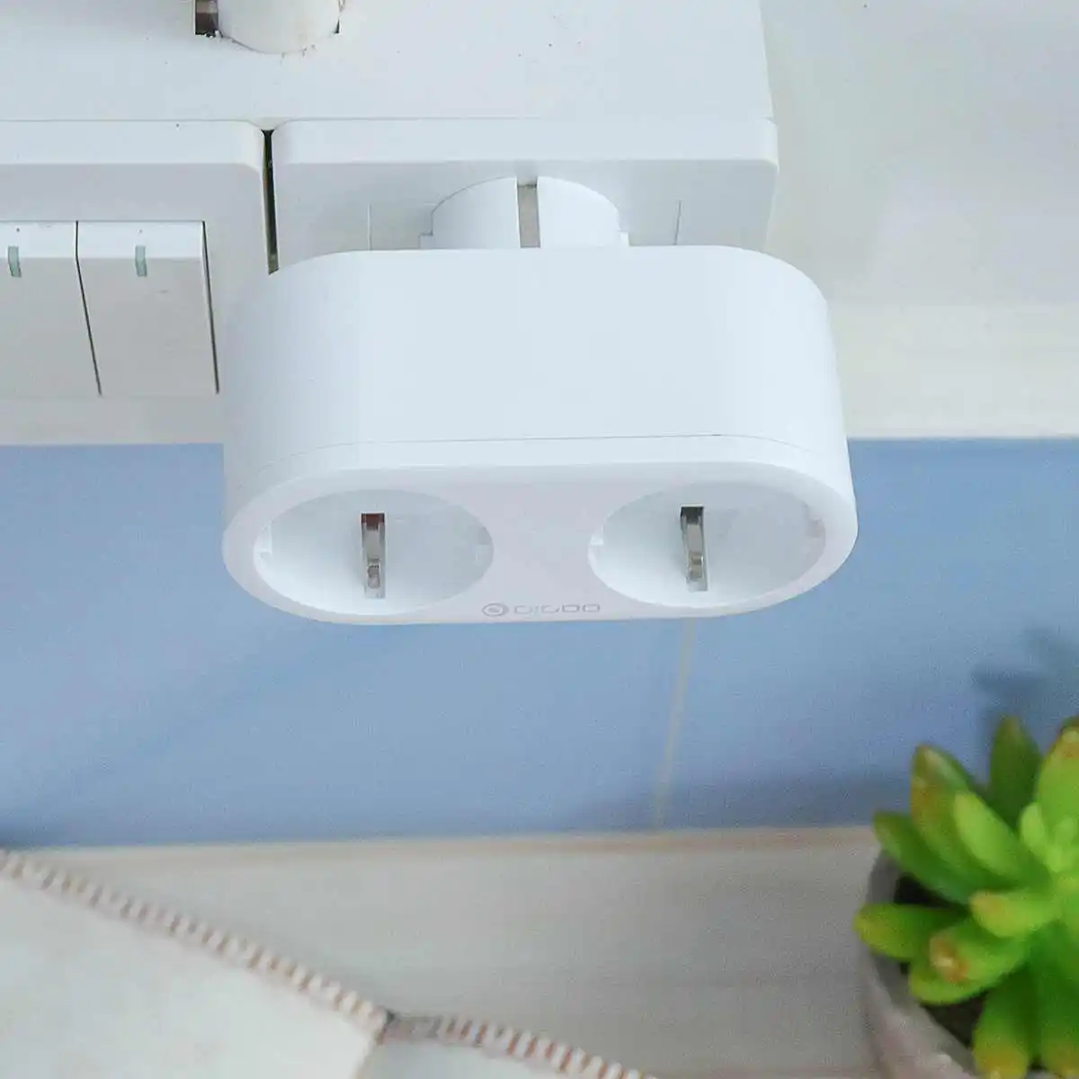 DIGOO DG-SP202, 3720 Вт, двойная штепсельная вилка европейского стандарта, умная розетка Wi-Fi, индивидуальное управление, этикетка, монитор энергии, дистанционное управление, синхронизация, умный дом