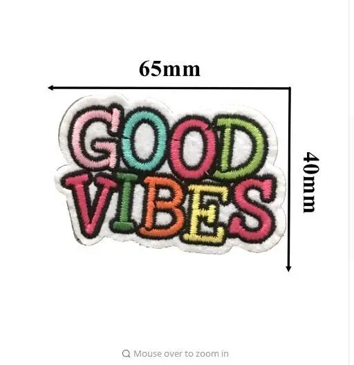 DZ 10 шт./лот новые вышитые нашивки GOOD VIBES термоклейкая нашивка для одежды буквы