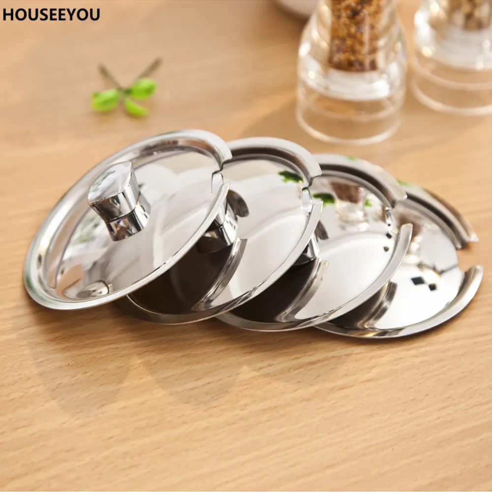 Вращающаяся 4-миска набор приправ поддоны из нержавеющей стали для соли и перца