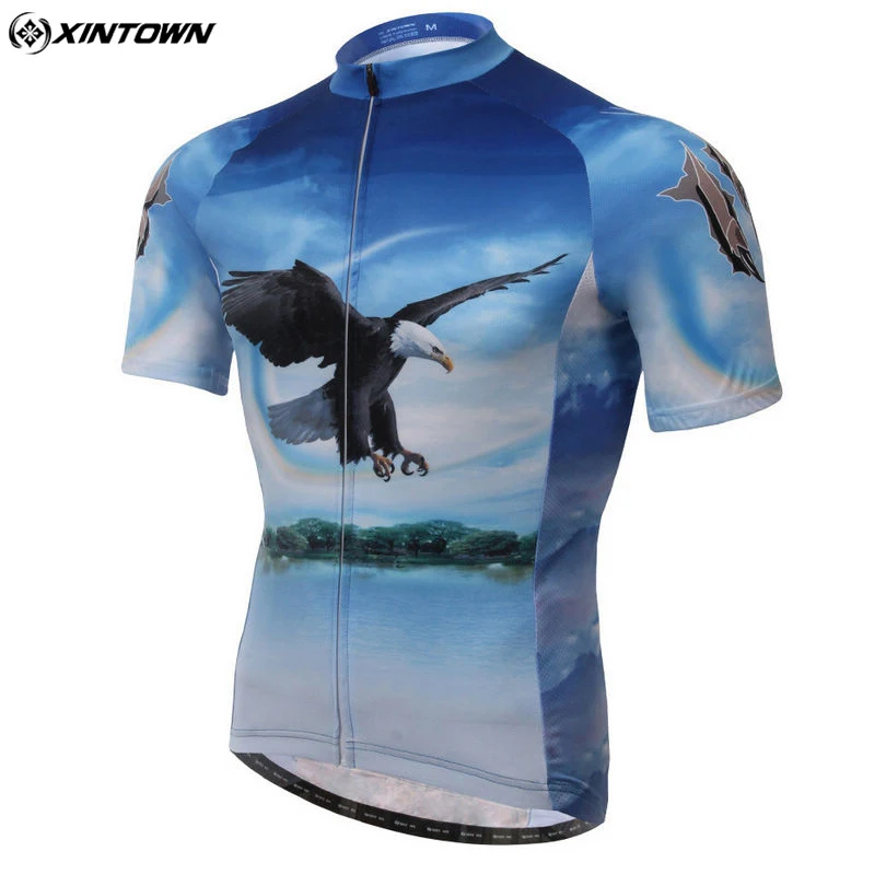 

XINTOWN Team Eagle Cycling Bike Short Sleeve Top Shirt Clothing Bicycle Sportwear Jersey Size S-4XL