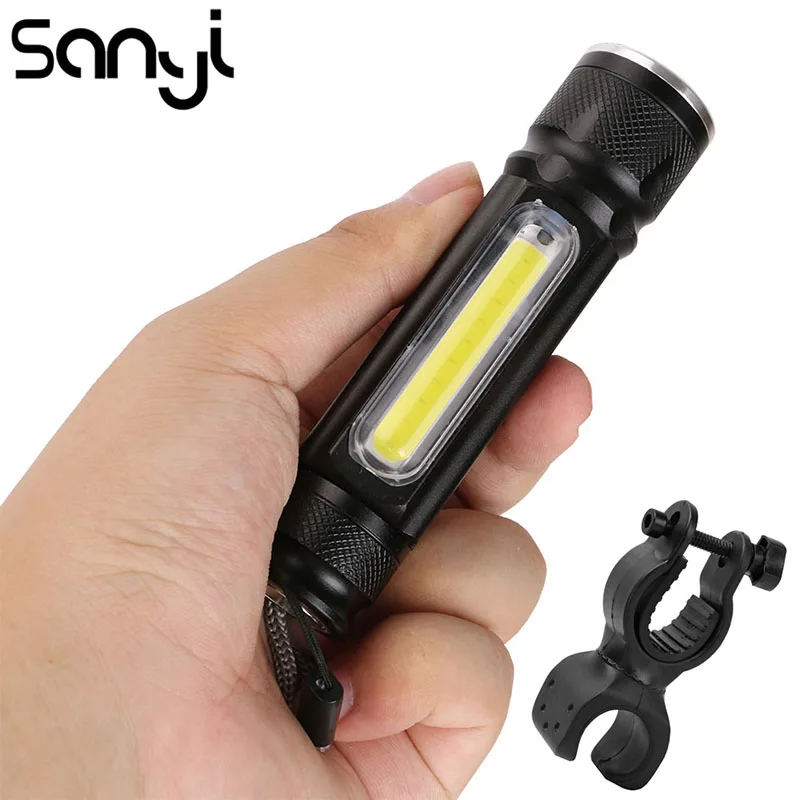 Магнитный мини фонарик SANYI 4 режима перезаряжаемый usb 2 в 1 прожектор для кемпинга