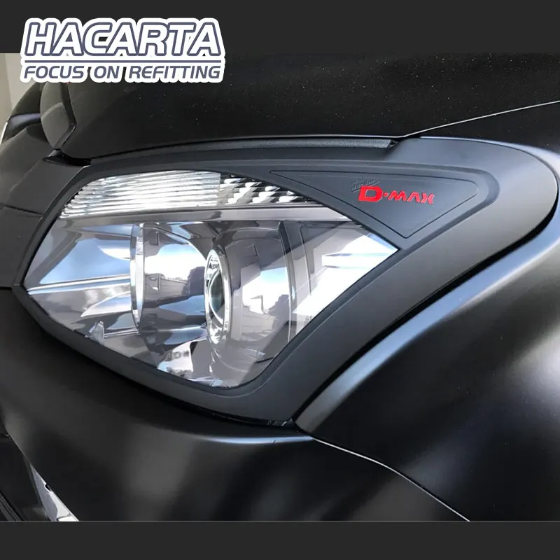 Для ISUZU D-MAX красная буква Черный Цвет Передняя крышка лампы головной свет крышка 2 шт DMAX аксессуары D-MAX аксессуары