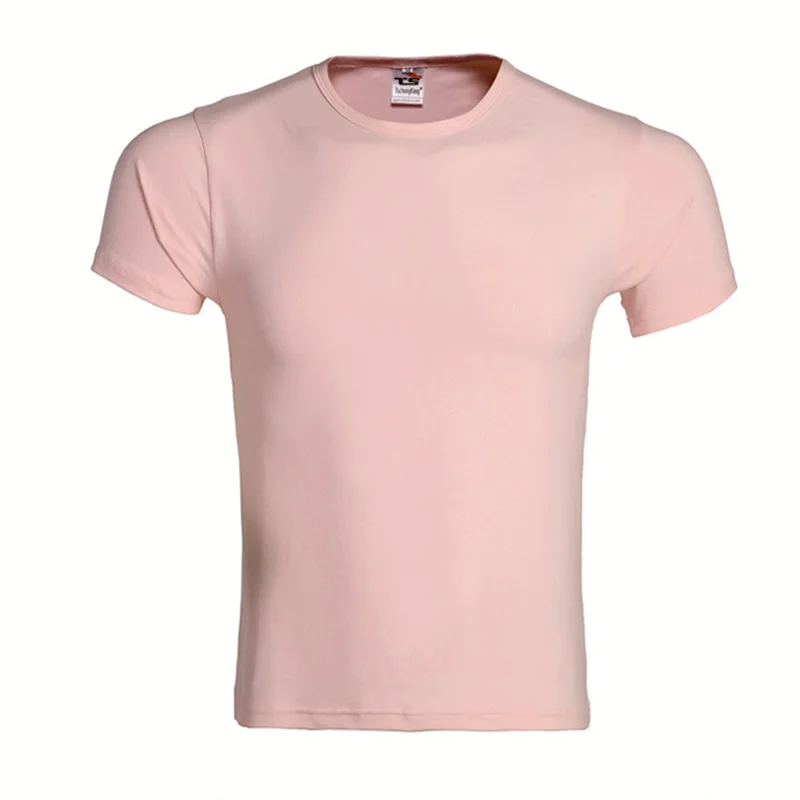 Крутая футболка мужская модель Лето 2016 розовая повседневная брендовая