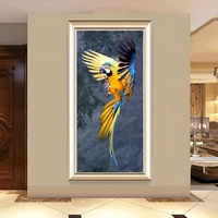 5d diamond embroider animal flying parrot blue and yellow macaw wings diamond cross stitch diy diamond painting christianity