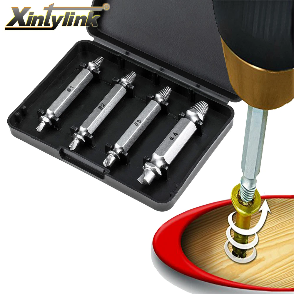 

xintylink double side drill bits damaged bolt removal kit metal stripped damaged screw extractor remover tool drill guide set