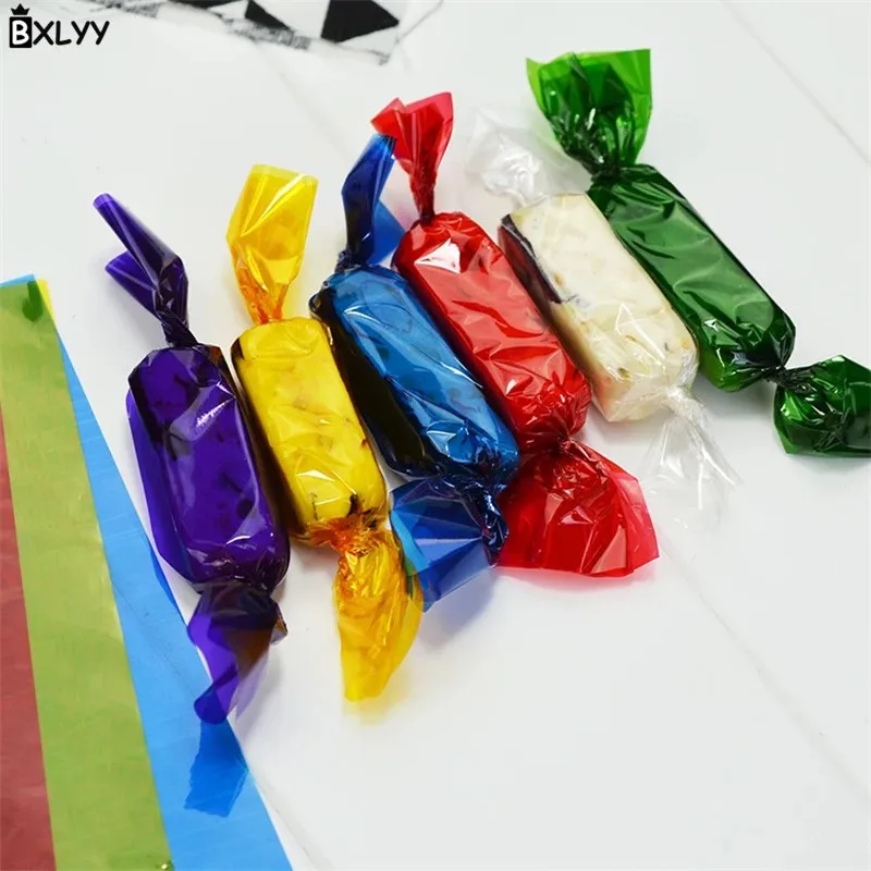 BXLYY новинка 50 шт. прозрачная цветная бумага для упаковки конфет нуги детские