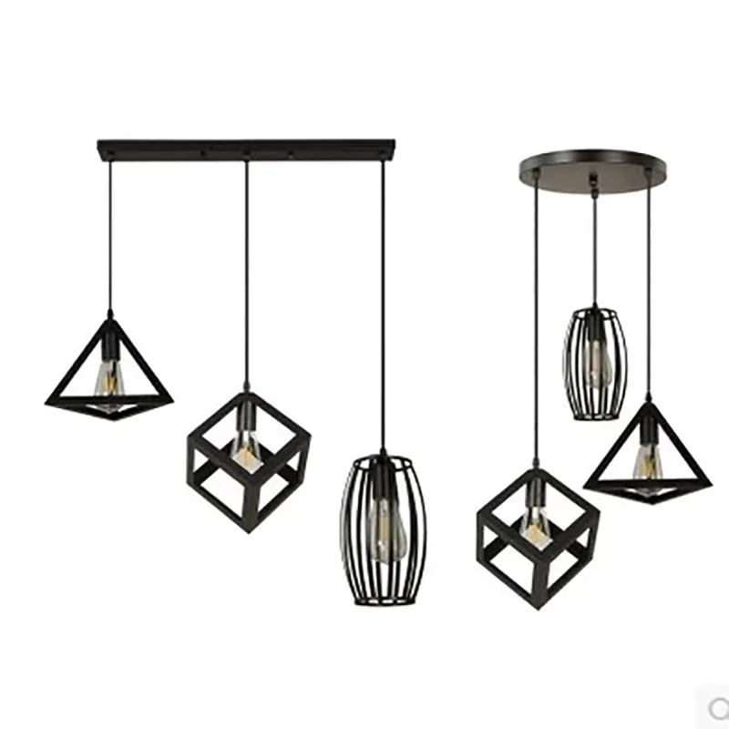 Retro Bar Loft iron Промышленная осветительная арматура Спальня Столовая черная
