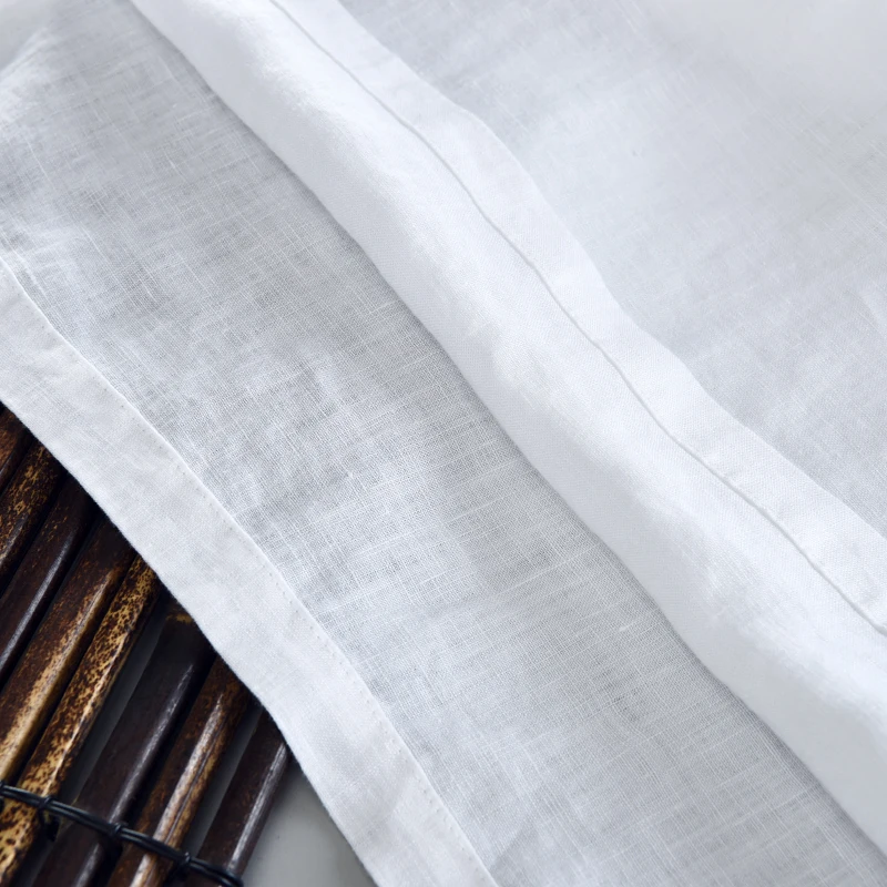 Мужская футболка с коротким рукавом белая однотонная из 2017 льна лето 100% | одежда