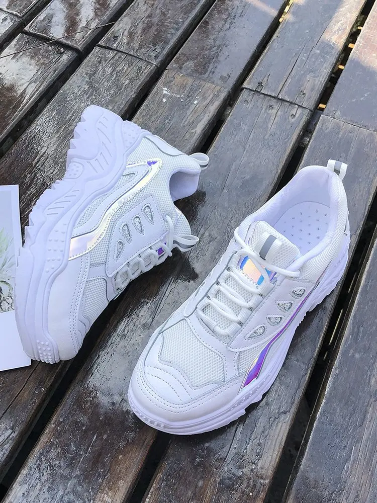 Mhysa Women Sneakers Fashion Casual Shoes Woman Comfortable Breathable Mesh Flats Female Platform vulcanized shoes T1092