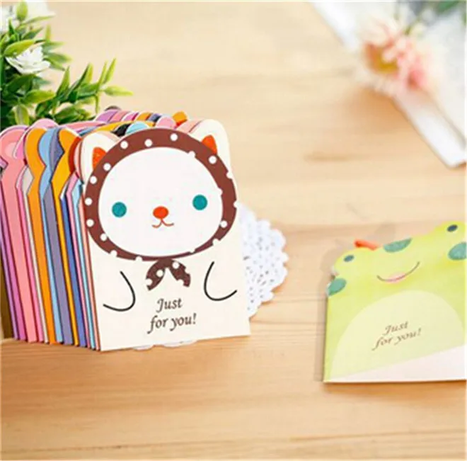 12 pcs/lot cute folding greeting card thank you birthday christmas envelope writing paper stationer |