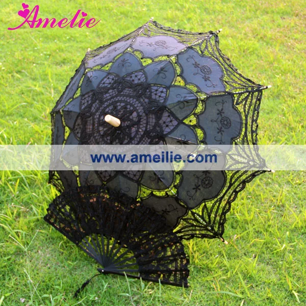 Бесплатная доставка 5 комплектов свадебный кружевной зонтик для невесты и веер |