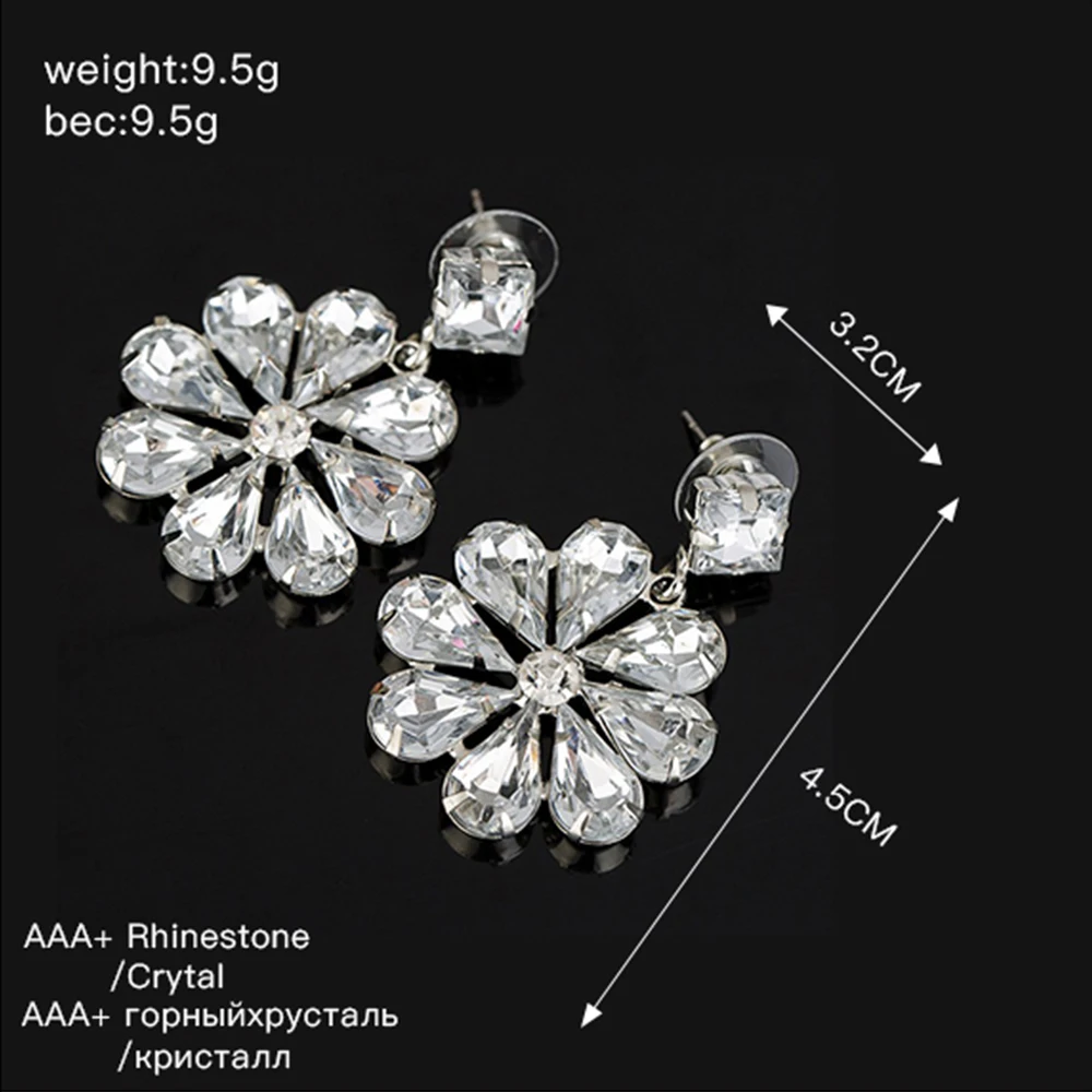 Женские серьги с цветком YFJEWE модные в виде кристаллов # E279 | Украшения и