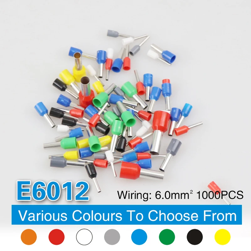 

1000PCS E6012 Wire Connector Crimp Conector Terminator Connector Eletrico Terminais Tubular Terminale Cable Terminales Set