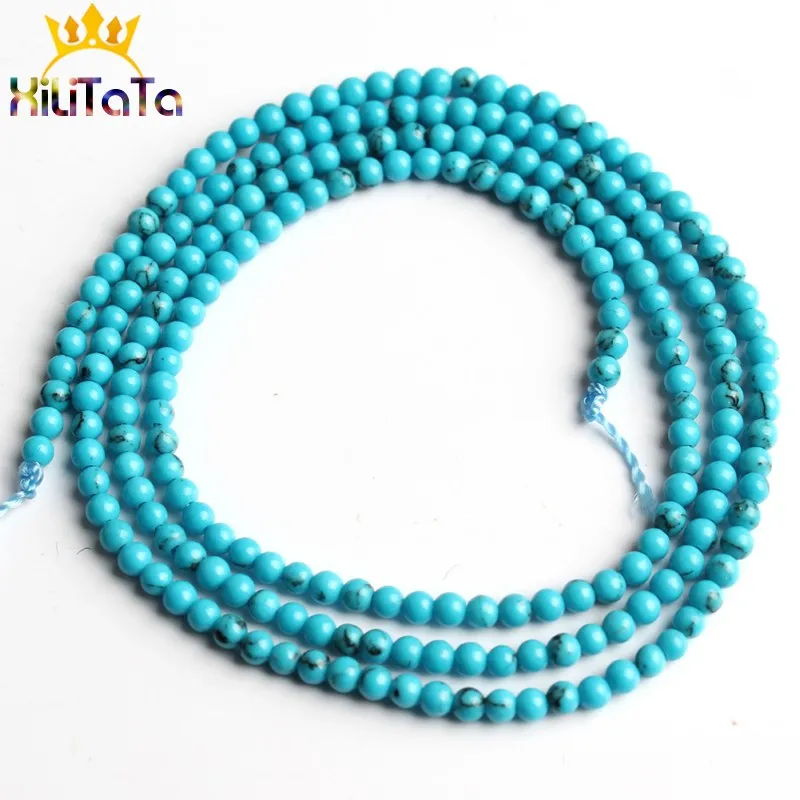 Blue Link Turquoise 2-3 мм натуральный камень Агаты лабрадоритовый кварц Амазонит хрустальные бусины Круглые свободные бусины для самостоятельного изготовления ювелирных изделий Браслеты - Цвет: Blue Link Turquoise