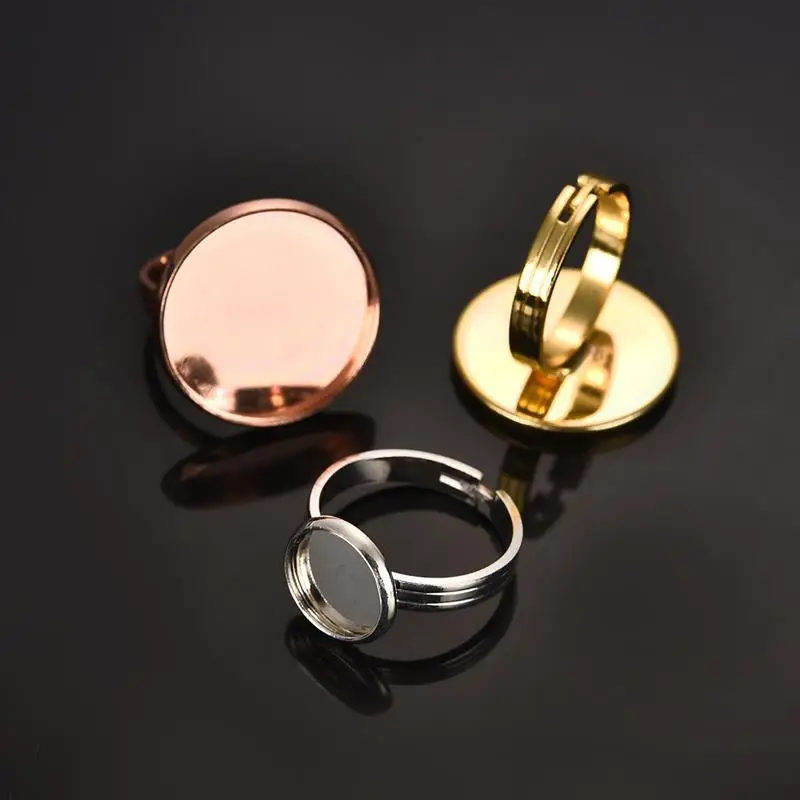 5 шт. разноцветные Регулируемые Круглые Пустые Кольца подходят для 10/12/14/16/18/20 мм Кабошон Камея Настройки