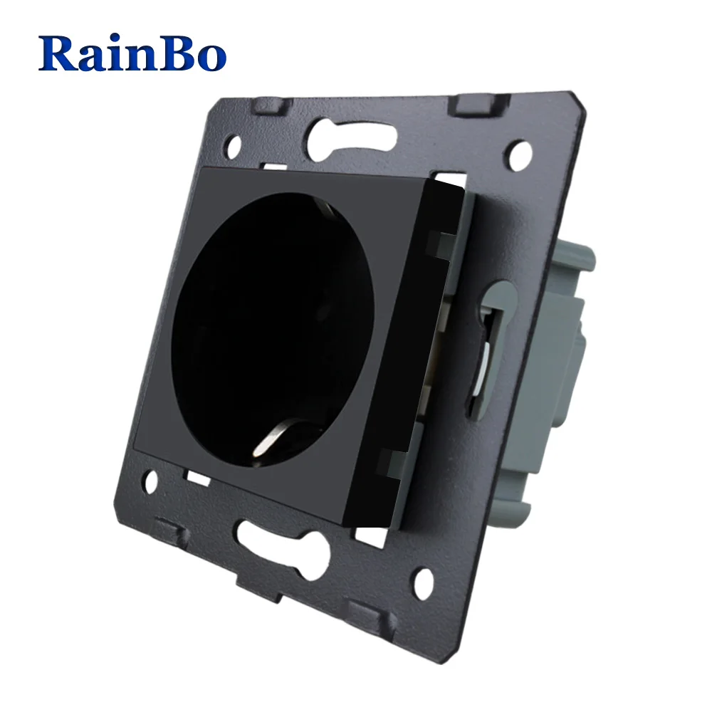 Rainbo бренд ЕС стены Мощность гнездо DIY Стандартный розетки без Стекло Панель