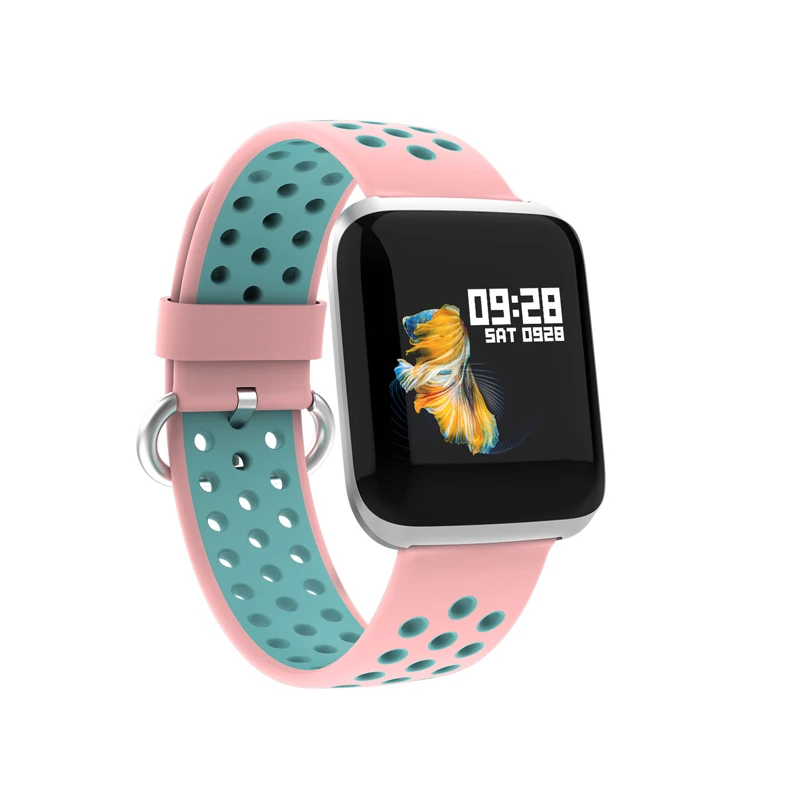 Pink Add Blue Smart Band Heart Rate Blood Pressure Fitness Tracker Bracelet Weather Call Reminder Wristband for iOS Android pk fitbits xiaomi - Цвет: Pink Add Blue