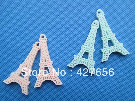 20 шт. синяя/светло-розовая Подвеска из смолы Эйфелева башня кабошон набор для