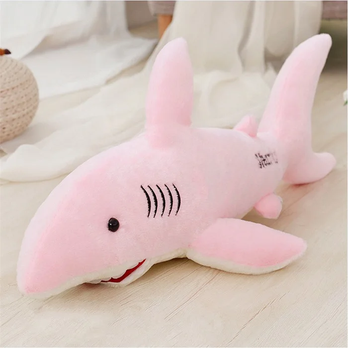 B 50/70/80cm Giant Shark Plush Shark Whale Stuffed Fish Ocean Animals Kawaii Doll Toys For Children Kids Cartoon Toy Baby's Gift - Цвет: B