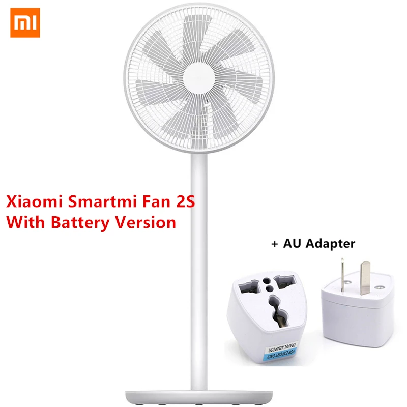 With Battery AU Plug Mi jia Smart mi Fan 2/2S беспроводной умный естественный ветер DC преобразователь частоты напольный вентилятор 2800 мАч батарея mi jia приложение дистанционное управление - Цвет: With Battery AU Plug
