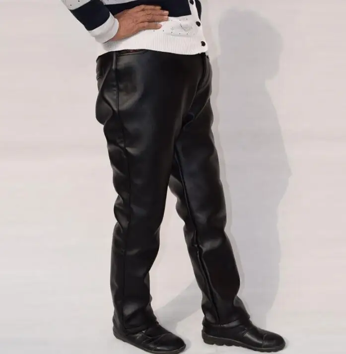 Осенне-зимние женские брюки из искусственной кожи с высокой талией | Женская