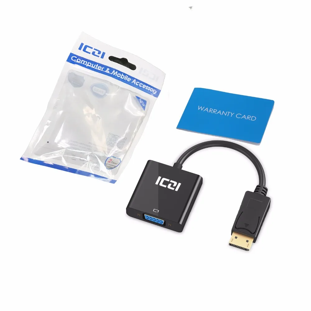 ICZI DP to VGA конвертер DisplayPort адаптер папа мама позолоченный 1080P для ПК ноутбуков