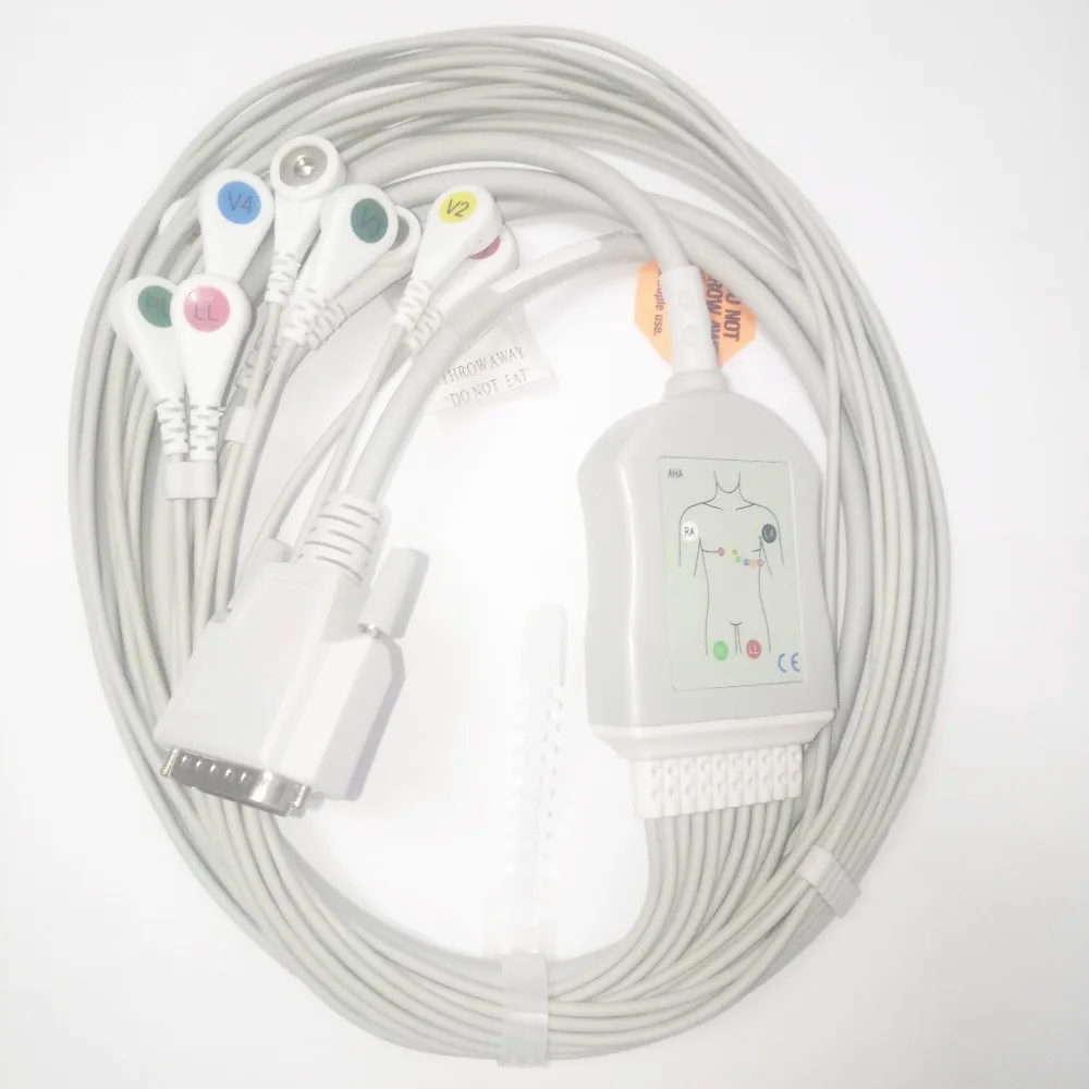 Бесплатная доставка 15 контактный кабель nikohhon den ECG 1250 1350/9130/9132/9620 цельный 10 и