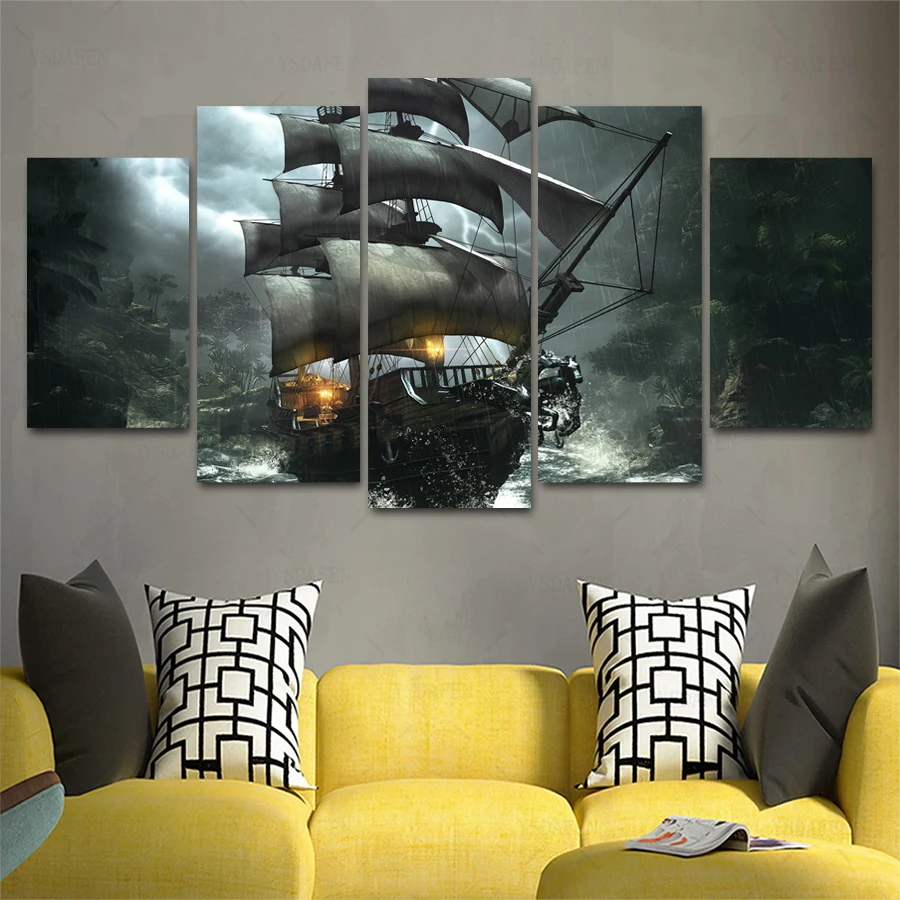 

HD print olieverf Film modulaire foto Scenery poster kind room decor woondecoratie 5 stks canvas art z557