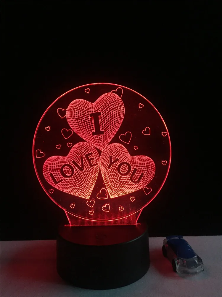 Я люблю тебя Сладкий Любовник Сердце шар 3D светодиодный LED USB лампа Романтический декоративные красочные ночник подруга подарок День Матери