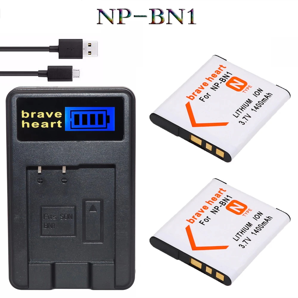 Горячая Распродажа 2x bateria NP BN1 np bn1 NPBN1 батарея + ЖК зарядное устройство USB для sony DSC