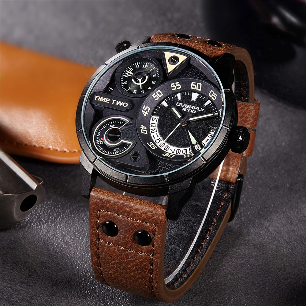EYKI Mens Sport Watch 2018 Luxury Brand Male Clock Brown Leather Watchband Man Dress Wrist Watches Black relogios masculino | Наручные