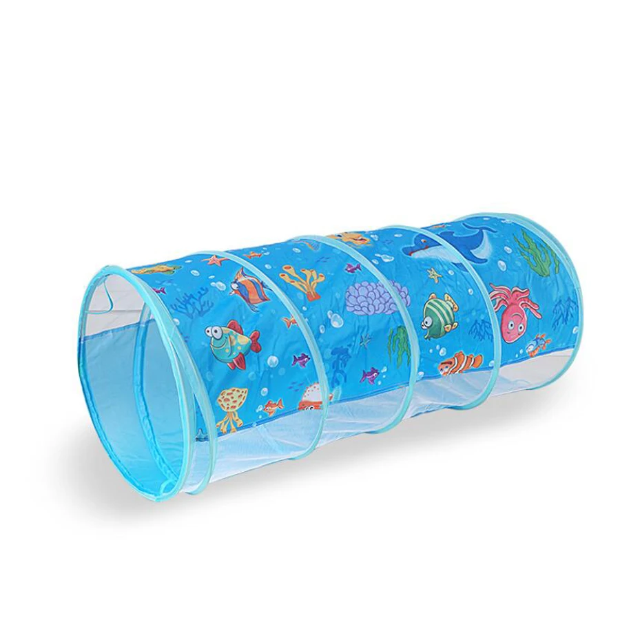 Toys Tunnel Tent Ocean Series Cartoon Game Ball Pits Portable Pool Foldable Children Outdoor Sports Educational Toy With Basket